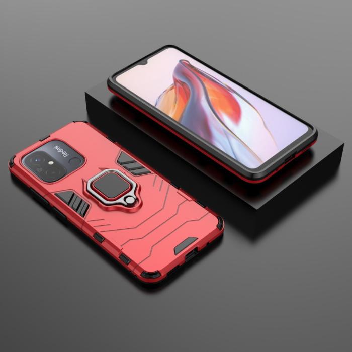 Bild 5, Xiaomi Redmi 12C 4G Skal Ring Hybrid Armor Röd