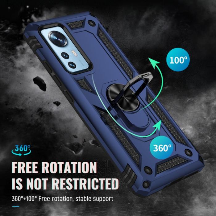 Bild 3, Xiaomi 12 Pro Skal Ring Hybrid Armor Blå