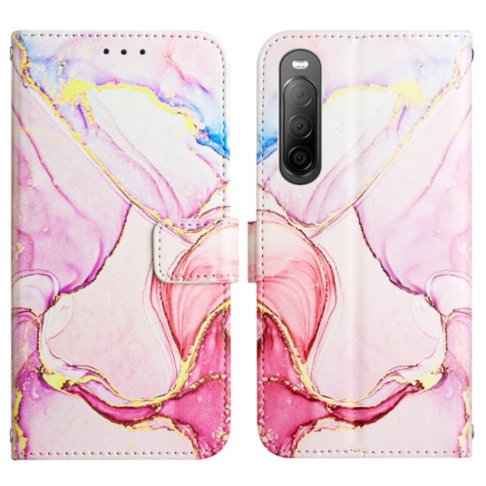 Bild 2, Sony Xperia 10 IV Fodral Marmor Rosa/Guld