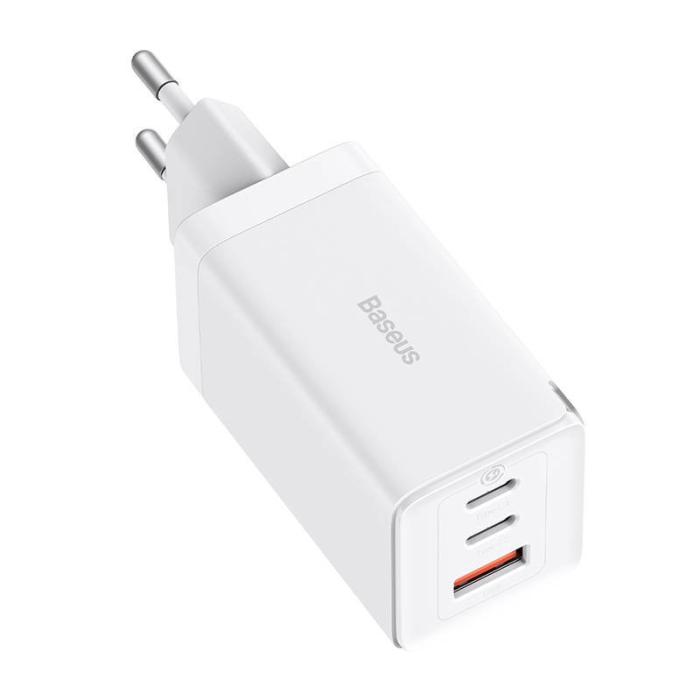 Bild 4, Baseus 65W GaN5 Pro Väggladdare 2x USB-C 1x USB-A Vit