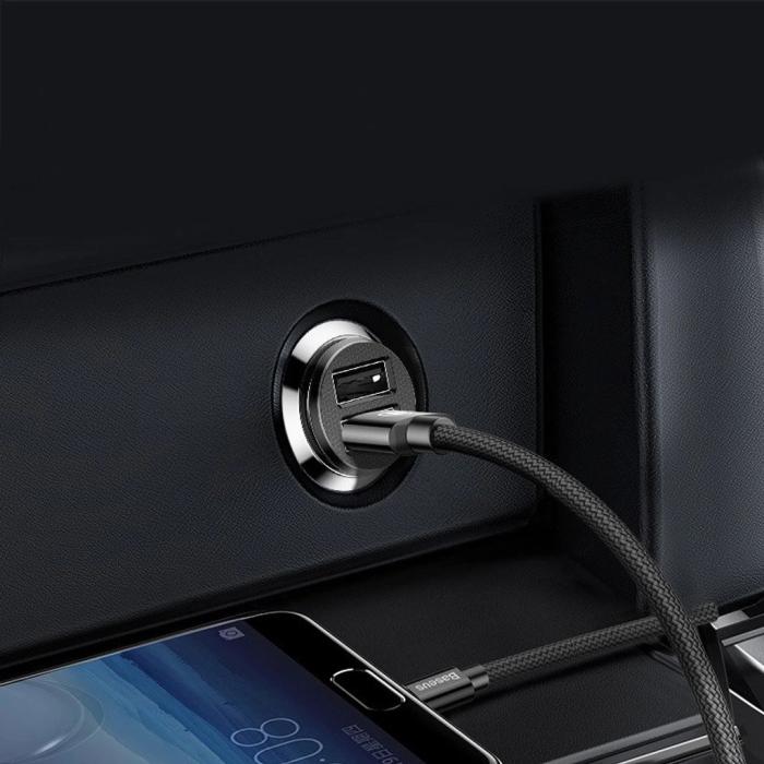 Bild 3, Baseus Billaddare 15.5W 2x USB-A Svart