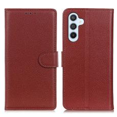 Samsung Galaxy A16 Fodral Litchi L&auml;der Brun