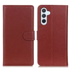 Samsung Galaxy A16 Fodral Litchi L&auml;der Brun