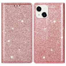 iPhone 15 Plus Fodral Flip Glitter Ros&eacute;guld