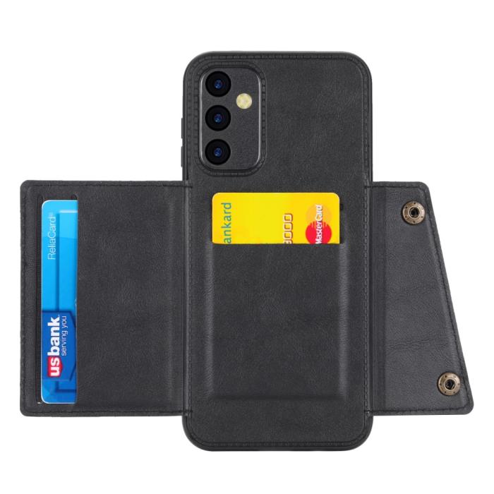 Bild 2, Galaxy A35 5G Skal Läder Med Kortfack Och Magnet Svart