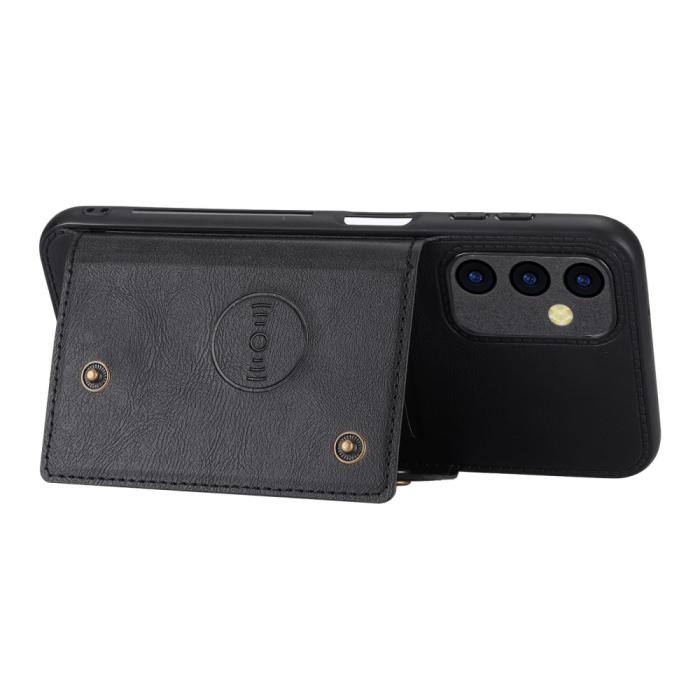 Bild 3, Galaxy A35 5G Skal Läder Med Kortfack Och Magnet Svart
