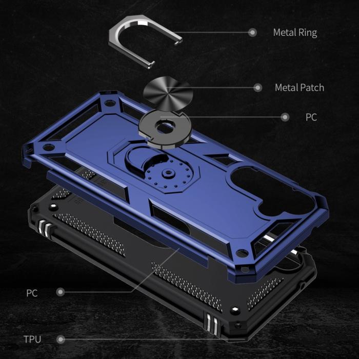 Bild 2, Samsung Galaxy A55 5G Skal Ring Armor Hybrid Blå