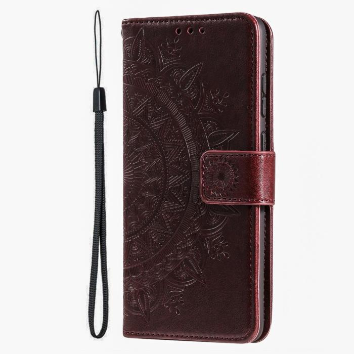 Bild 5, iPhone 16 Fodral Mandala Läder Brun