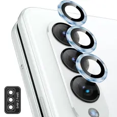 ENKAY Galaxy Z Fold 5 Linsskydd Aluminium Härdat Glas Blå
