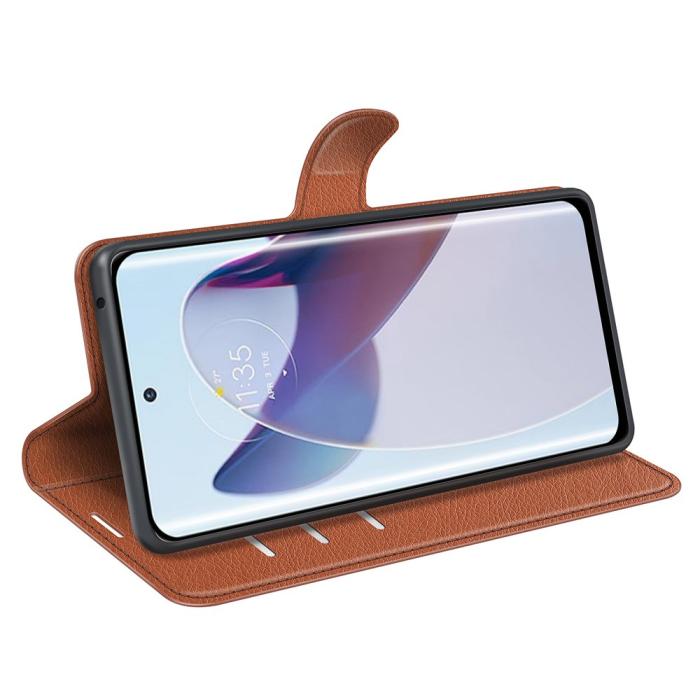 Bild 3, Motorola Edge 30 Ultra 5G Fodral Litchi Läder Brun
