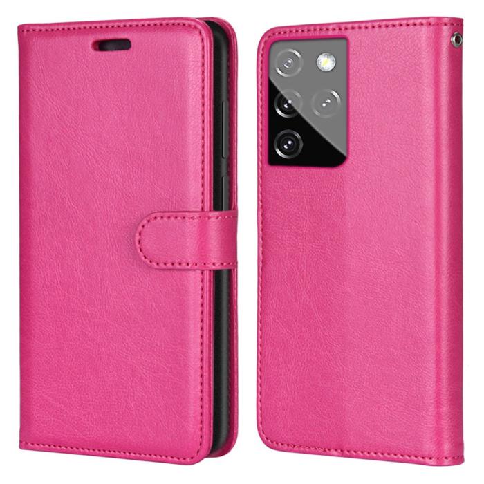 Bild 2, Samsung Galaxy S21 Ultra - Läder Fodral - Rosa