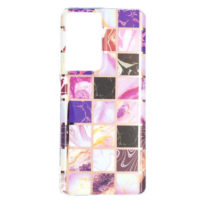 Bild 1, Samsung Galaxy S21 Ultra - Marmor Fyrkanter TPU Skal