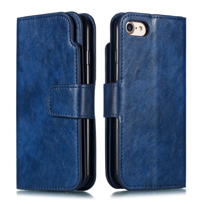 Bild 2, iPhone 7/8/SE (2020/2022) - 9-kort Plånboksfodral - Mörk Blå