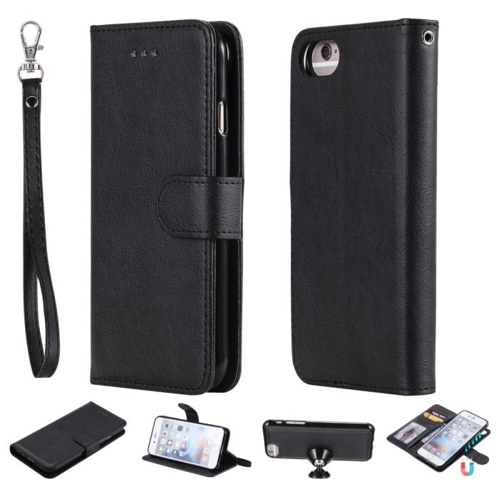 Bild 1, iPhone 6/7/8/SE (2020/2022) - 2in1 Magnet/Plånboksfodral - Svart