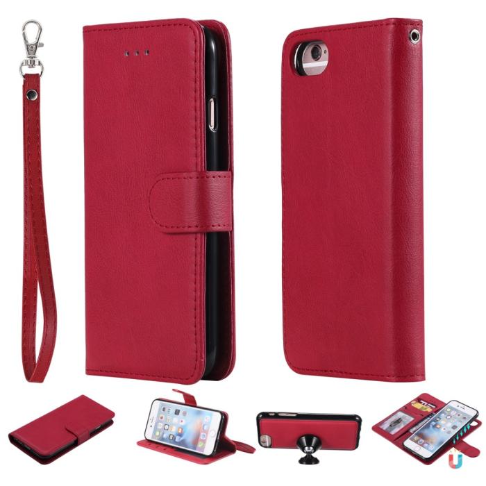 Bild 1, iPhone 6/7/8/SE (2020/2022) - 2in1 Magnet/Plånboksfodral - Röd