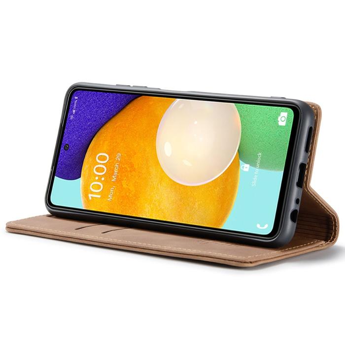 Bild 5, CASEME Samsung Galaxy A53 5G Fodral Retro Läder Brun
