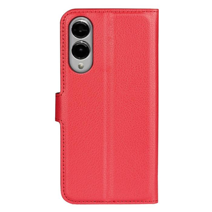 Bild 6, Samsung Galaxy S25 Edge Fodral Litchi Läder Röd