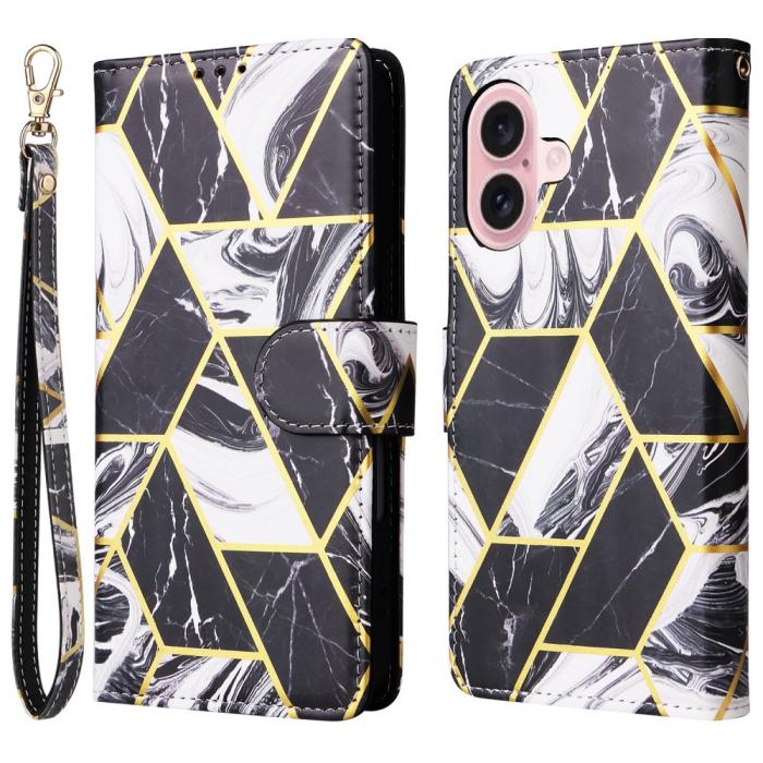 Bild 1, iPhone 16 Fodral Tryck Med Marmor Svart