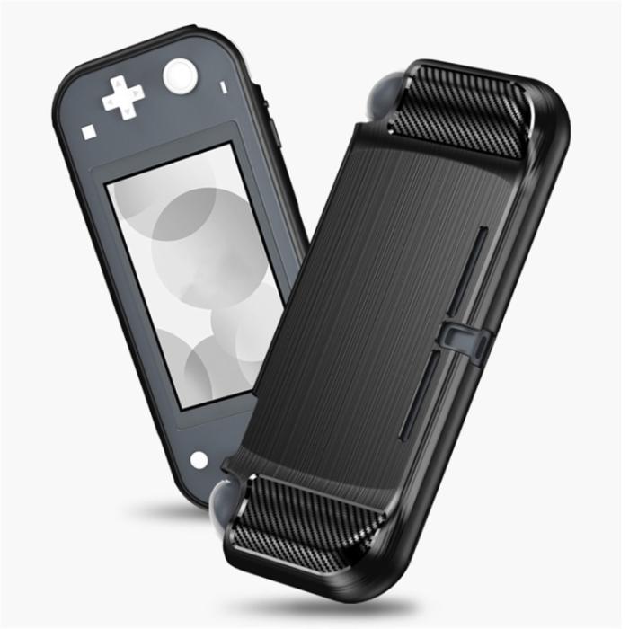 Bild 2, Nintendo Switch Lite Skal Kolfibertextur TPU Svart