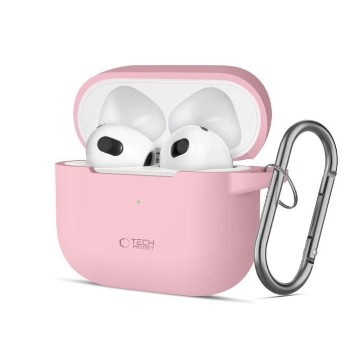 Bild 1, Tech-Protect AirPods 3 Skal Silikon Hook Dusty Pink