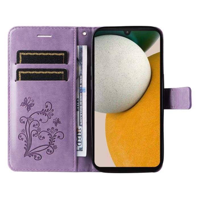 Bild 2, Samsung Galaxy A15 5G Fodral Fjäril Tryck Lila