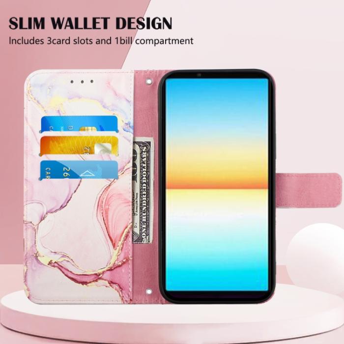Bild 3, Sony Xperia 10 IV Fodral Marmor Rosa/Guld