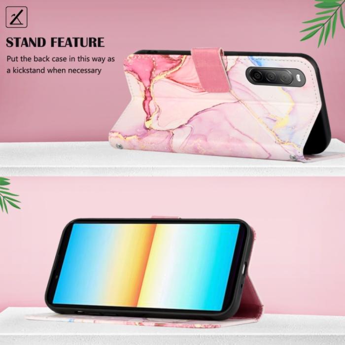Bild 4, Sony Xperia 10 IV Fodral Marmor Rosa/Guld