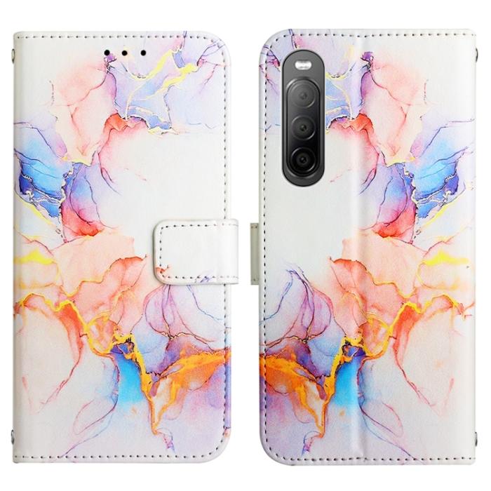 Bild 2, Sony Xperia 10 IV Fodral Marmor Galaxy Vit