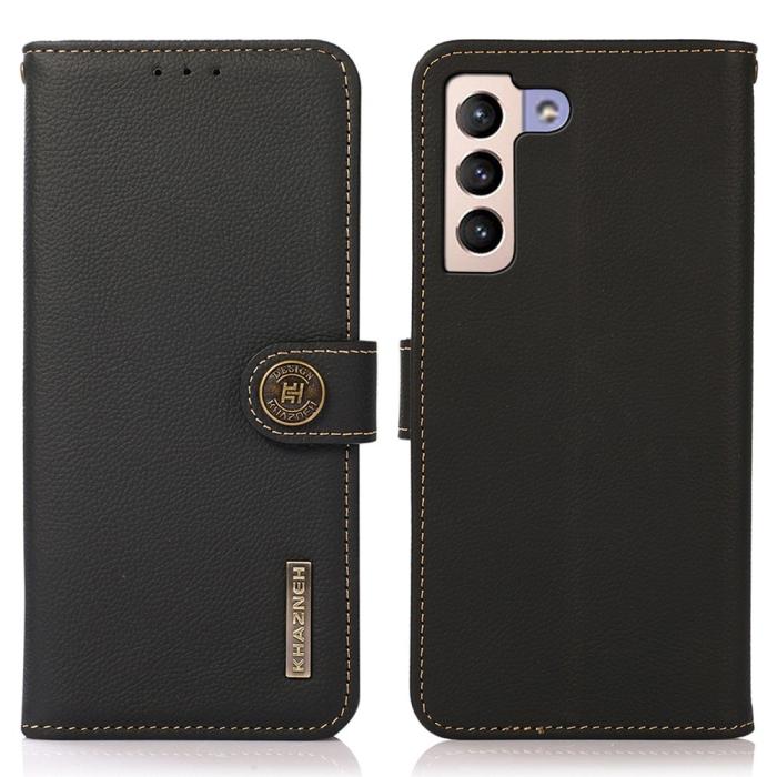 Bild 1, KHAZNEH Galaxy S23 Plus Fodral RFID Äkta Läder Svart