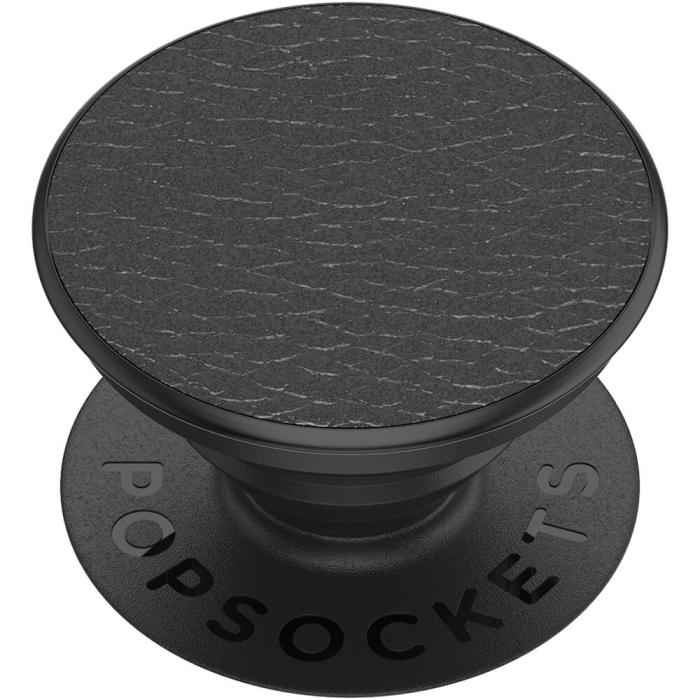 Bild 3, PopSockets Avtagbart Grip Ställfunktion Premium Pebbled Vegan Leather Svart