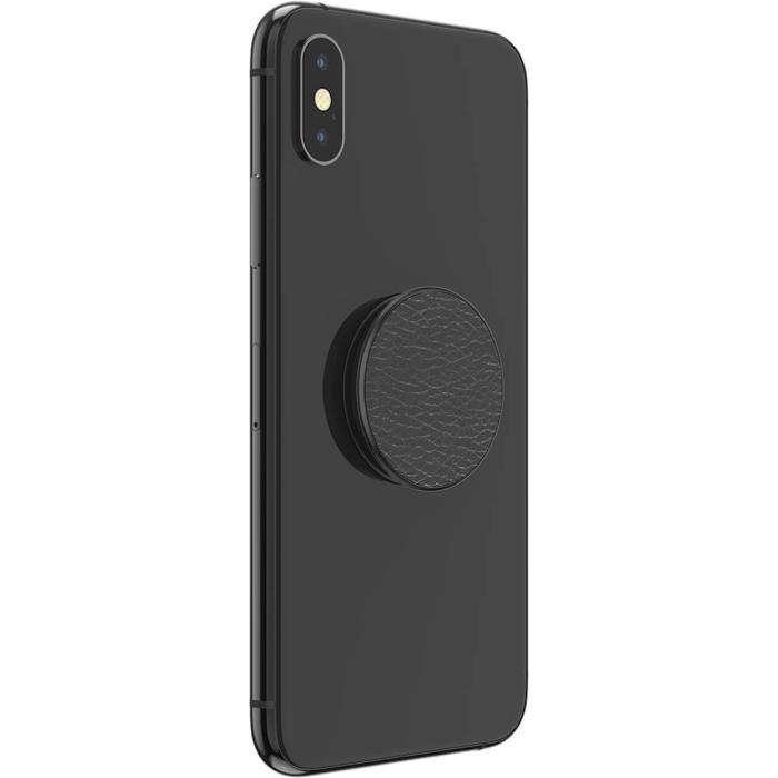 Bild 6, PopSockets Avtagbart Grip Ställfunktion Premium Pebbled Vegan Leather Svart