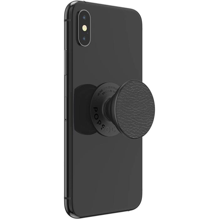Bild 7, PopSockets Avtagbart Grip Ställfunktion Premium Pebbled Vegan Leather Svart