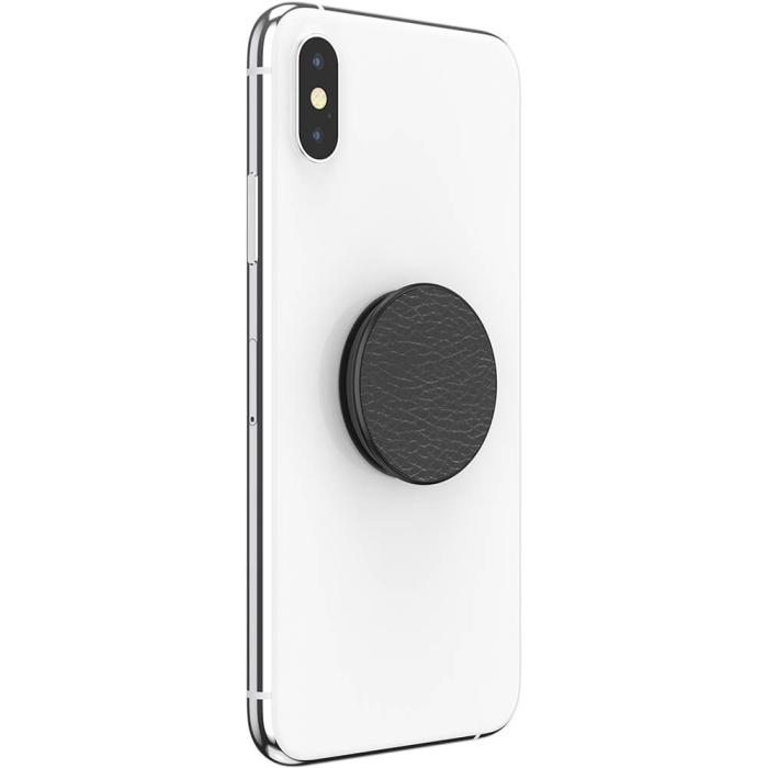 Bild 8, PopSockets Avtagbart Grip Ställfunktion Premium Pebbled Vegan Leather Svart