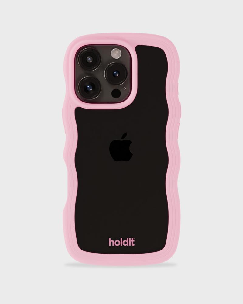 holdit iPhone 16 Pro Max Skal Wavy Pink/Transparent