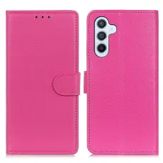 Samsung Galaxy A16 Fodral Litchi L&auml;der Rosa