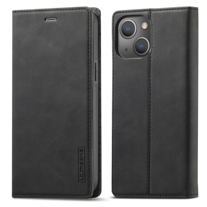 Bild 1, LC.IMEEKE iPhone 15 Plus Fodral Flip Läder Svart