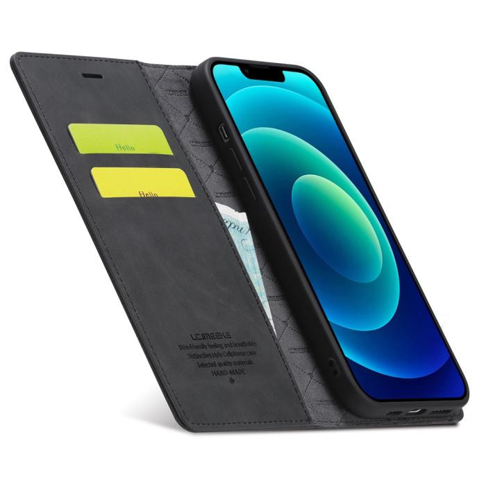 Bild 2, LC.IMEEKE iPhone 15 Plus Fodral Flip Läder Svart