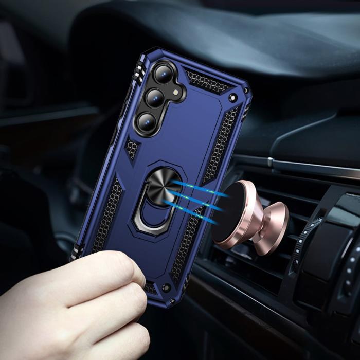 Bild 3, Samsung Galaxy A55 5G Skal Ring Armor Hybrid Blå