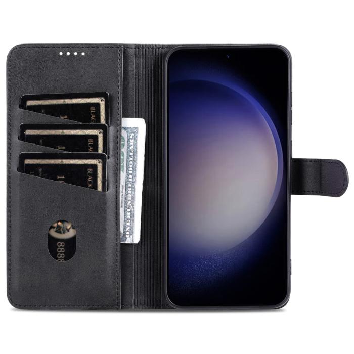Bild 3, AZNS Samsung Galaxy S24 FE Fodral Läder Svart