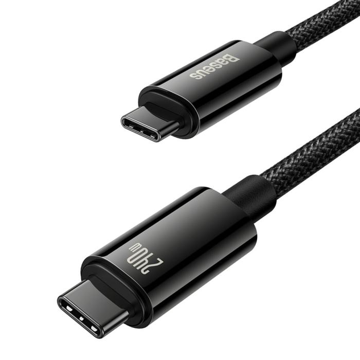 Bild 1, Baseus 2m 240W USB-C - USB-C Kabel Tungsten Gold Series Svart