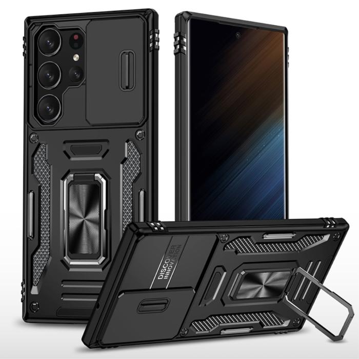Bild 1, Samsung Galaxy S23 Ultra Skal Hybrid Ring Armor Svart