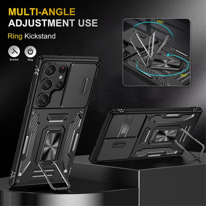 Bild 4, Samsung Galaxy S23 Ultra Skal Hybrid Ring Armor Svart