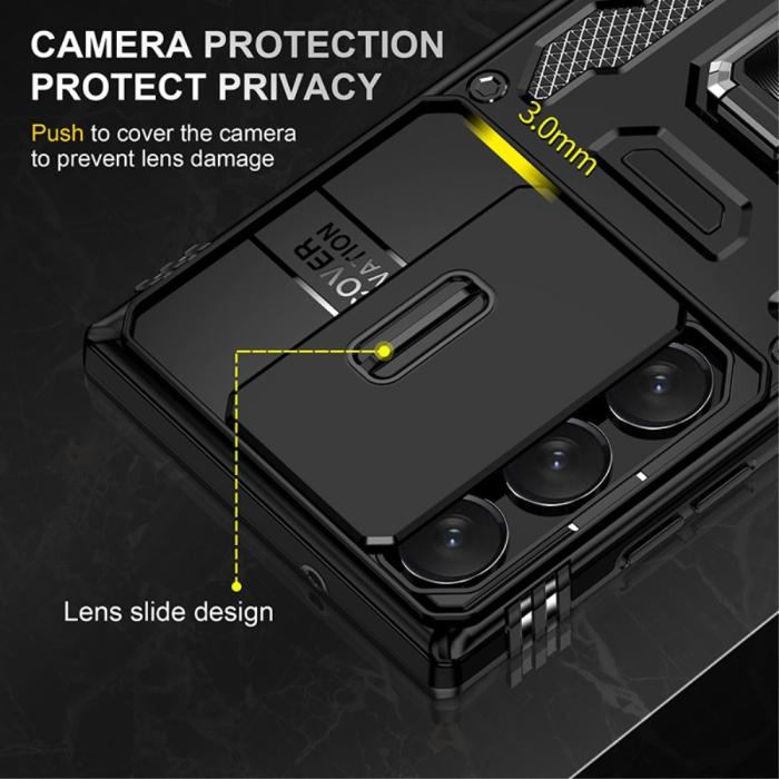 Bild 5, Samsung Galaxy S23 Ultra Skal Hybrid Ring Armor Svart