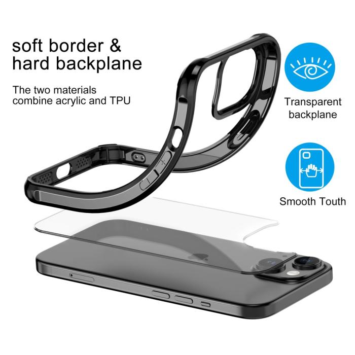 Bild 5, LEEU DESIGN iPhone 15 Plus Skal AirBag Hybrid Matt Svart