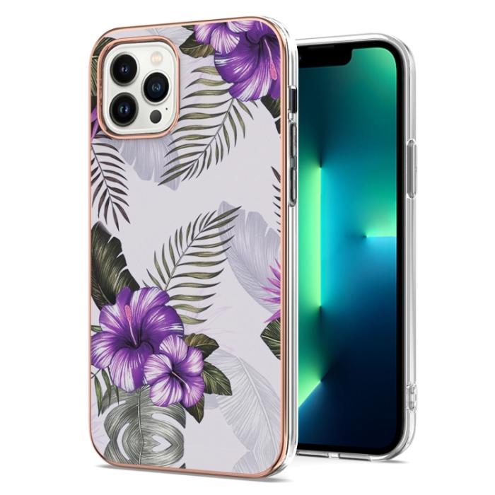 Bild 1, iPhone 15 Pro Skal Med Tryck Lila Blommor