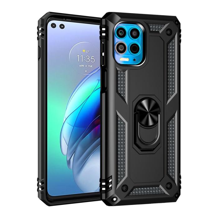 Bild 2, Motorola Moto G100 Skal Hybrid Ring Skal Svart