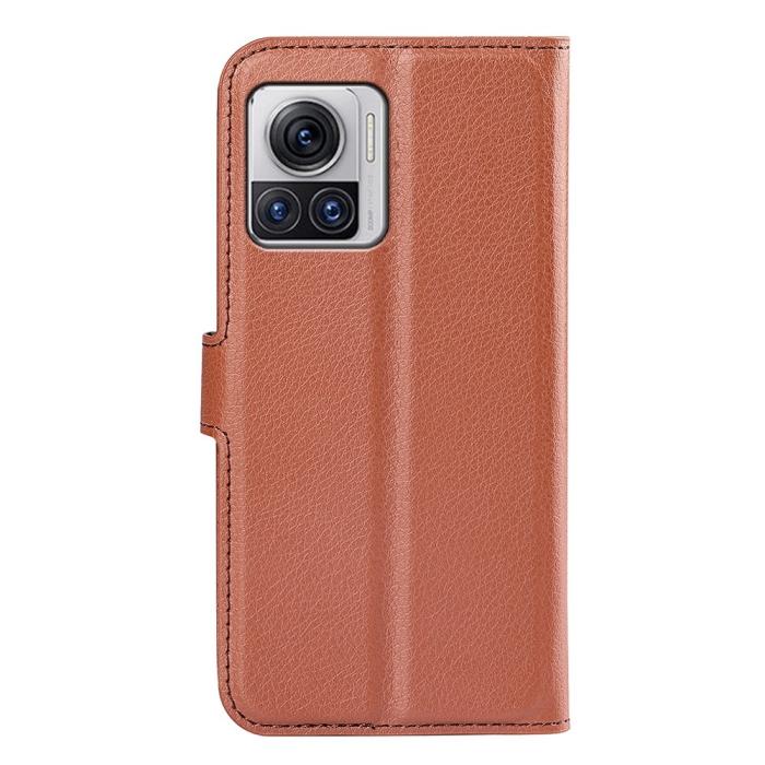Bild 6, Motorola Edge 30 Ultra 5G Fodral Litchi Läder Brun