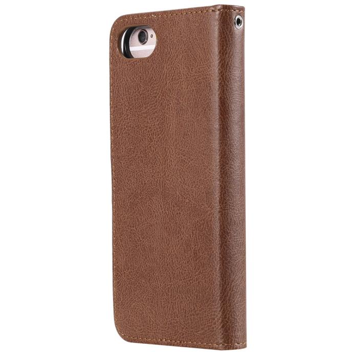 Bild 3, iPhone 6/7/8/SE (2020/2022) - 2in1 Magnet/Plånboksfodral - Brun