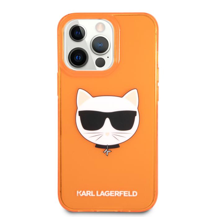 Bild 2, Karl Lagerfeld iPhone 13 Pro Skal TPU Choupette Fluorescent Orange