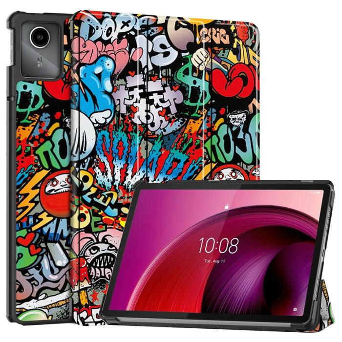 Bild 1, Lenovo Tab M11 Fodral Tri-Fold Läder Graffiti